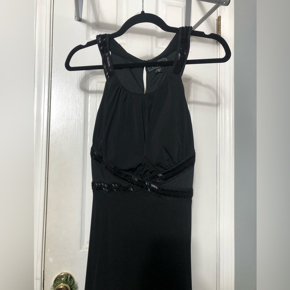 Dressbarn -Black-Beaded-Mesh-Evening-Gown - Picture 2 of 9
